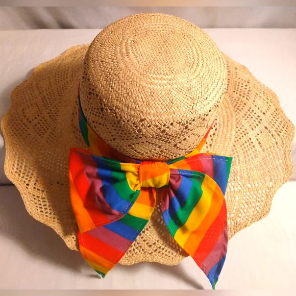 Source Unknown | Accessories | Straw Sun Hat With Rainbow  display picture 3